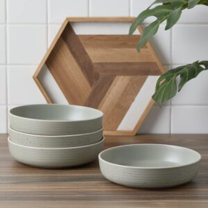 Stone Lain Lauren Modern Stoneware 32-piece Round Dinnerware Set, Plates and Bowls Set, Dish set for 8, Green