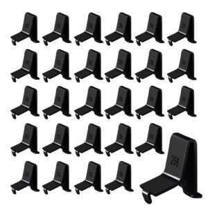 shelf clips, hosrnovo 28pcs adjustable supports clip for 255 standard pilaster, heavy duty metal shelving brackets clips for kitchen cabinet bookcase (black)