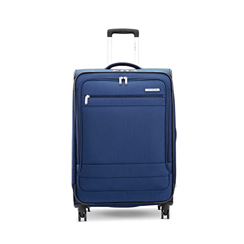 Samsonite Aspire DLX Softside Expandable Luggage with Spinner Wheels, Checked-Large 29-Inch, Blue Depth