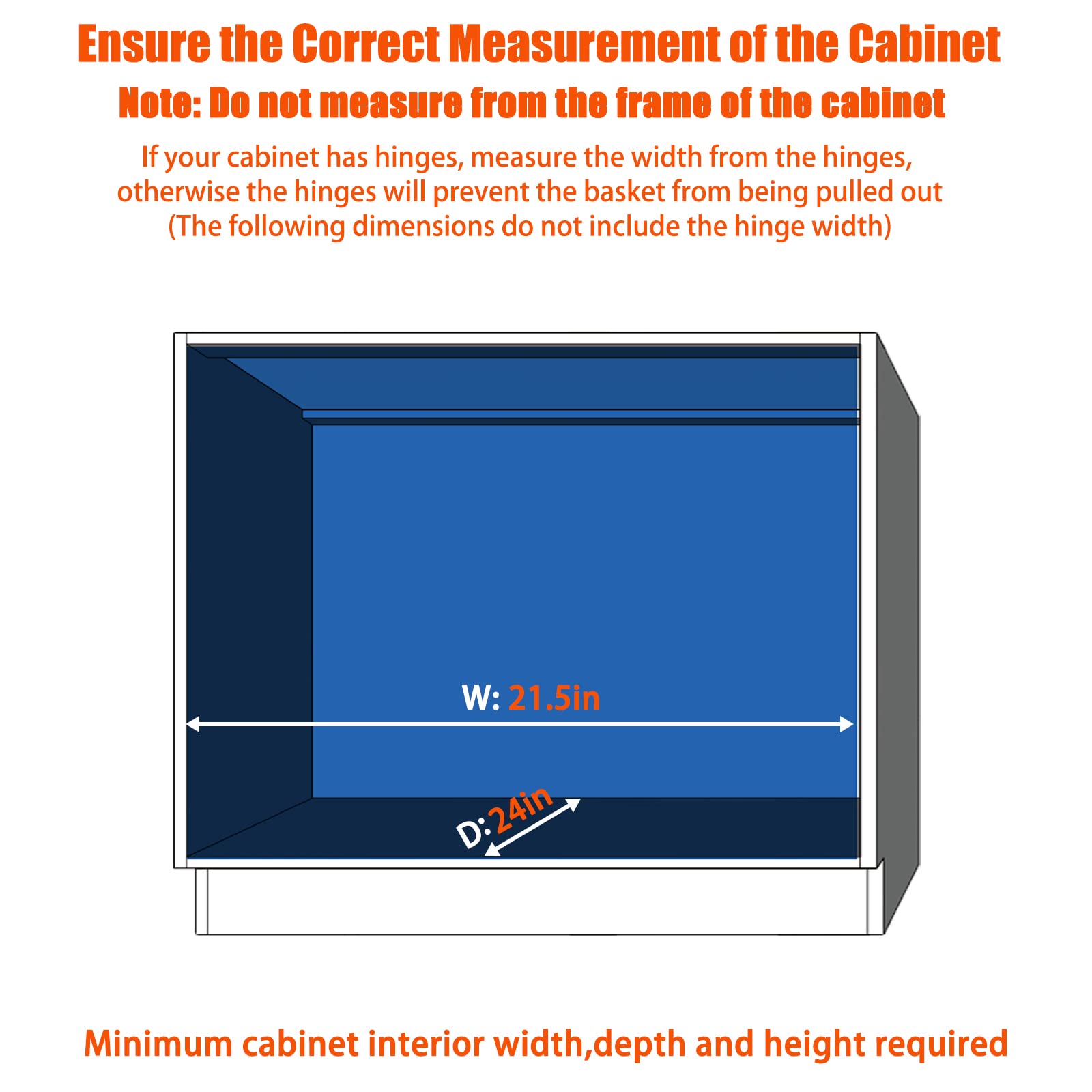 ROOMTEC Pull Out Cabinet Organizer 20" W x 21" D, for Cabinet Pull Out Shelves Cabinet Drawers Slide Out Kitchen Cabinet Organizer Storage Shelves, Fits 21.5" Opening Cabinet