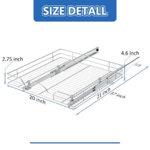 ROOMTEC Pull Out Cabinet Organizer 20" W x 21" D, for Cabinet Pull Out Shelves Cabinet Drawers Slide Out Kitchen Cabinet Organizer Storage Shelves, Fits 21.5" Opening Cabinet