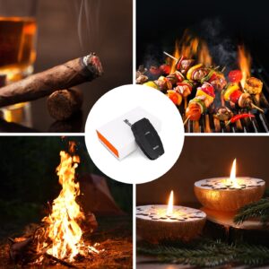 All-in-One Torch Cigar Lighter with Adjustable Jet Dual-Flame, Built-in Cigar Punch/Holder, Honorable Gift for Men, Birthday, Windproof Refillable Butane Cool Lighters for Smoking, Candles