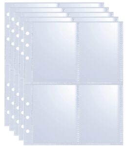 80 pack 640 pockets 6 ring a5 binder sleeves,2.5x3.5 inch trading card sleeves,double-sided 4 pocket page protector,ultra-clear kpop photocard sheets,card sleeve pages for game cards,photocard