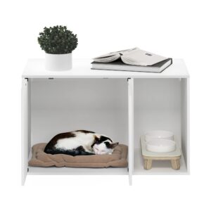 Furinno Peli Litter Box Enclosure, Solid White