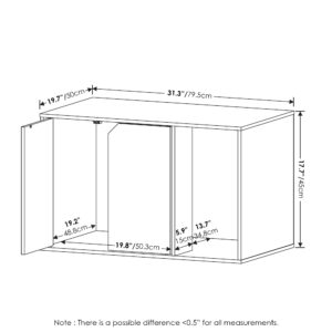 Furinno Peli Litter Box Enclosure, Solid White