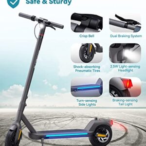 Electric Kick Scooter, 9 inch Pneumatic Tubeless Tires, Max Speed 15.5MPH, Max 15.5/18.6 Miles, 250W/350 Motor, Foldable Electric Scooter for Adults, Max Weight Capacity 220lbs-White