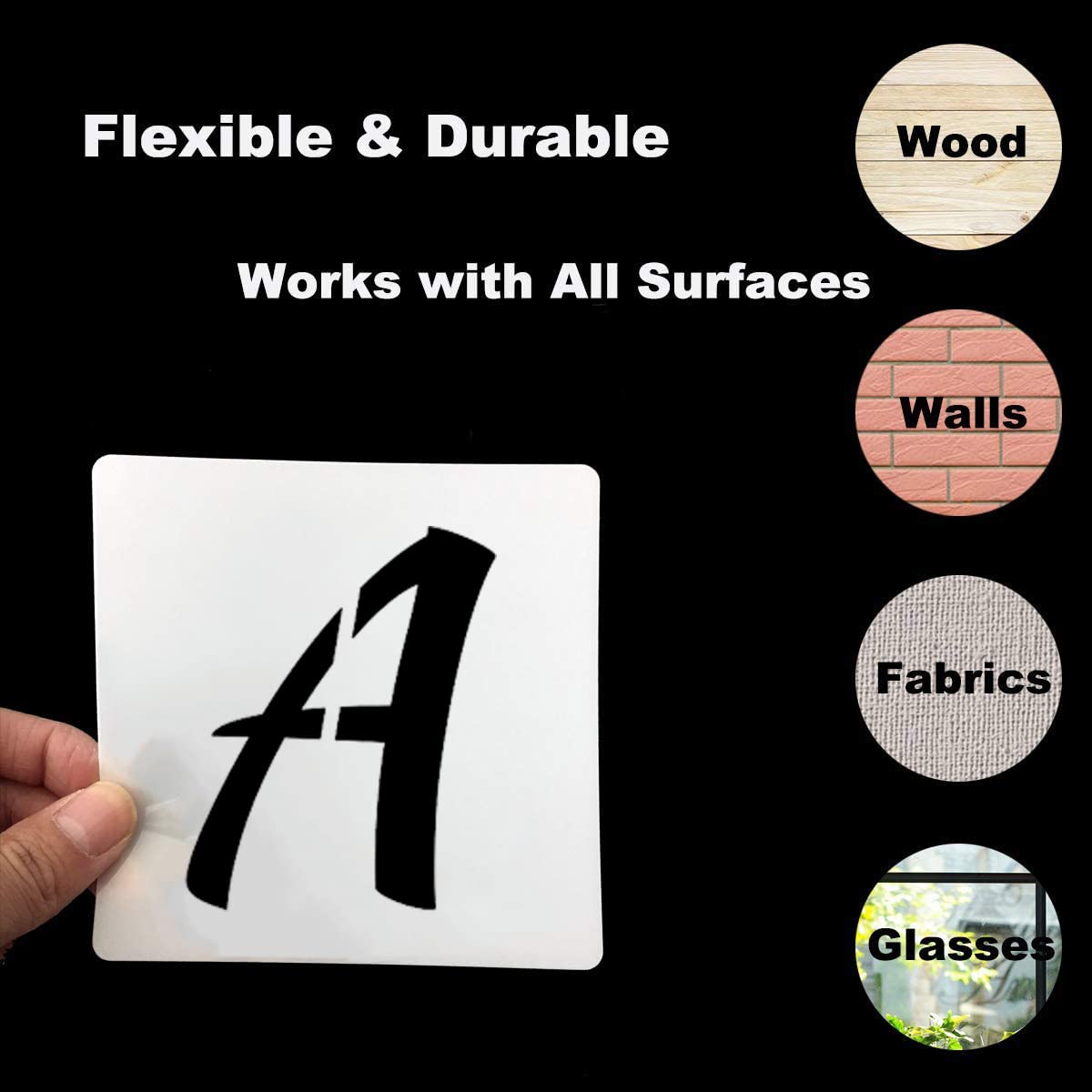 2 Inch Alphabet Letter Stencils for Painting - 70 Pack Letter and Number Stencil Templates with Signs for Painting on Wood, Reusable Numbers and Letters Stencils for Chalkboard Wood Signs & Wall Art