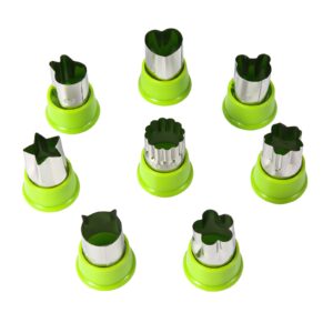 huafa vegetable cutter shapes set,fruit and cookie stamps mold,cookie cutter decorative food,baking and food supplement tools accessories crafts for kitchen,green,8 pcs