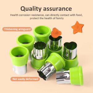 HUAFA Vegetable Cutter Shapes Set,Fruit and Cookie Stamps Mold,Cookie Cutter Decorative Food,Baking and Food Supplement Tools Accessories Crafts for Kitchen,Green,8 Pcs