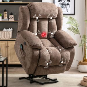 anj power lift recliner chair with heat & massage for elderly, overstuffed lift chairs with usb port and heavy duty reclining mechanism(taupe)