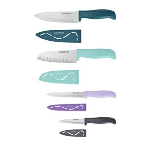 farberware chef knife set, 4 piece, multicolored