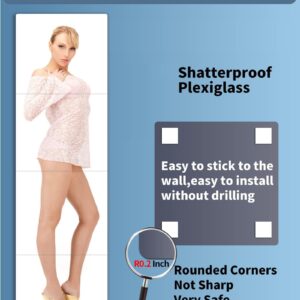 Unbreakable Full Length Mirror For Wall Mounted,Over The Door Mirror,Full Body Mirror,Safe Shatterproof Mirror For Kids,10"x10"x4 Pack,Workout Mirrors For Home Gym,Acrylic Plastic Bedroom