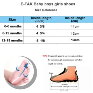 E-FAK Baby Shoes Boys Girls Infant Sneakers Non-Slip Rubber Sole Toddler Crib First Walker Shoes(08 White, 6-12 Months Infant)