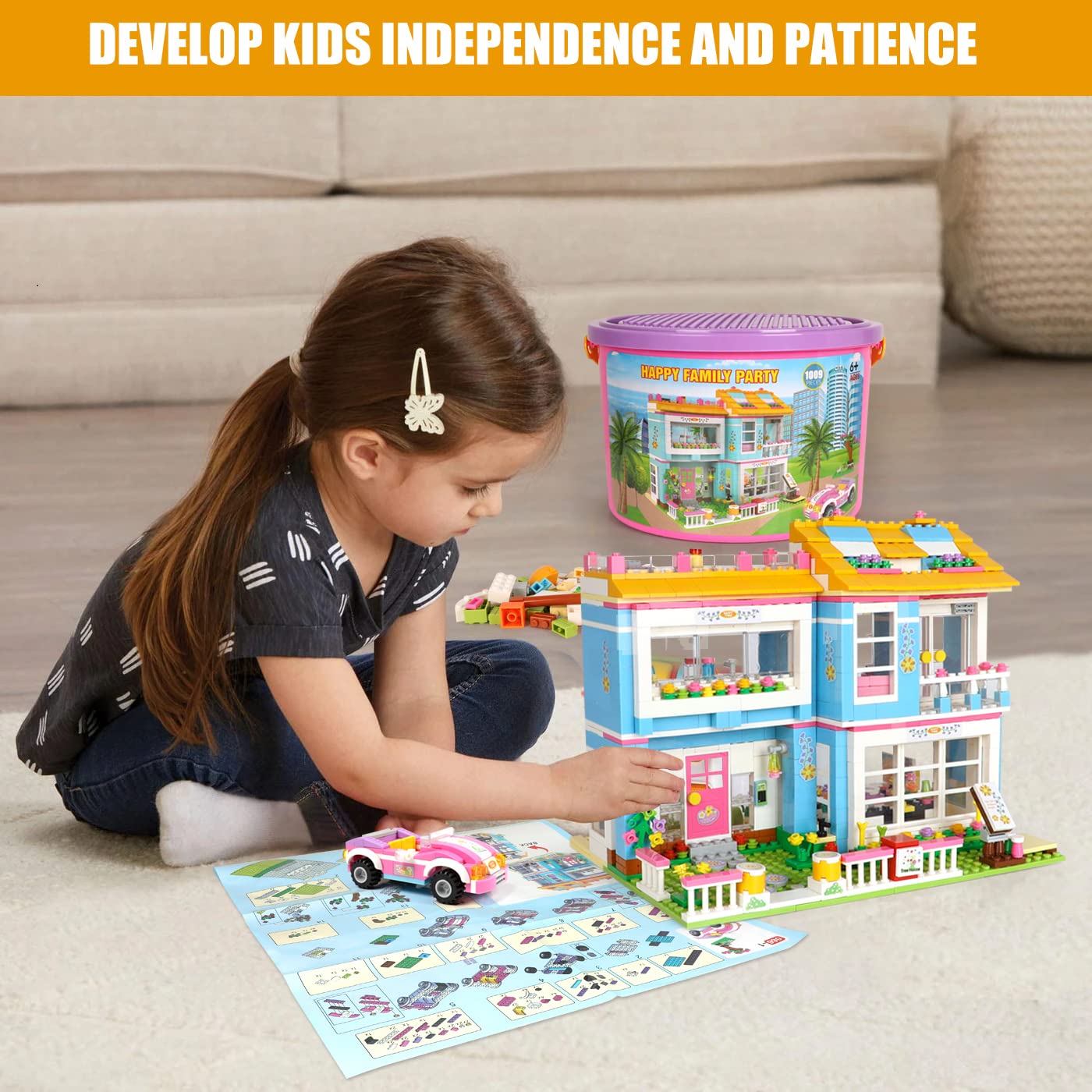 VIOSEBN Friends House Building Kit, Family Friends House Building Blocks Sets, Creative Roleplay Toy Christmas Birthday Gift for Kids Boys Girls Age 6-12 Years 1009 Pieces