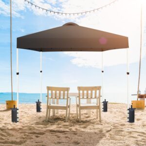 VOYSIGN 10x10 Pop Up Canopy Tent, 100 Sq.Ft of Shade - Portable Outdoor Canopy, Shade Canopy, Party Tent, Included 1 x Rolling Storage Wheeled Bag, 4 x Weight Bags, 4 x Guylines, 8 x Stakes…