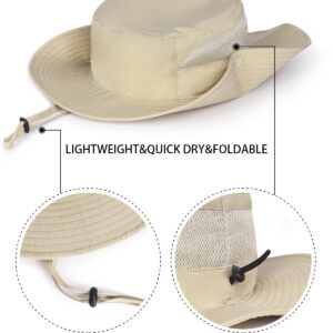 Zylioo 2XL Oversized Summer Boonie Hats,Adjustable Fishing Sun Hat for Big Heads,Large Lightweight Cooling Hat Khaki