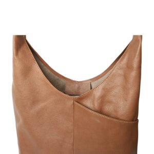 Leather Tote Bag for Women Ladies Purse Travel Shopping Bag Hobo Carry Shoulder Bag Multipurpose Handbag by KPL (Tan)