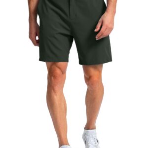 Pinkbomb Men's Golf Shorts with 6 Pockets Stretch Quick Dry Hiking Work Dress Shorts for Men (Army Green, Medium)