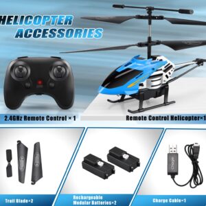 Dolanus RC Helicopters - Remote Control Helicopter Toys: One Key Take-Off/Landing, Automatic Altitude Hold, LED Light & 3.5 Channel Gyro Stabilizer, Flying Toys - Gift for Boys/Girls Kids Adults, Blue