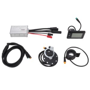 vgeby electric bike conversion kit, electric bike motor controller 15a common speed controller 36v 48v with gd01 panel 1 to 2 cable fully waterproof kit