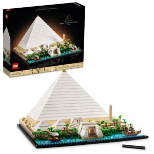 lego architecture great pyramid of giza set 21058, home décor model building kit, creative diy activity, famous landmarks collection