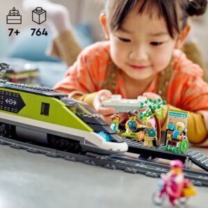 LEGO City Express Passenger Train Set, 60337 Remote Controlled Toy, Gifts for Kids, Boys & Girls with Working Headlights, 2 Coaches and 24 Track Pieces