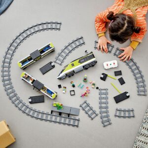 LEGO City Express Passenger Train Set, 60337 Remote Controlled Toy, Gifts for Kids, Boys & Girls with Working Headlights, 2 Coaches and 24 Track Pieces