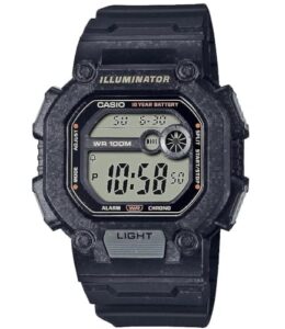 casio led illuminator 10-year battery extra long band countdown timer daily alarm full-auto calendar men's digital sport watch model: w-737hx-1av