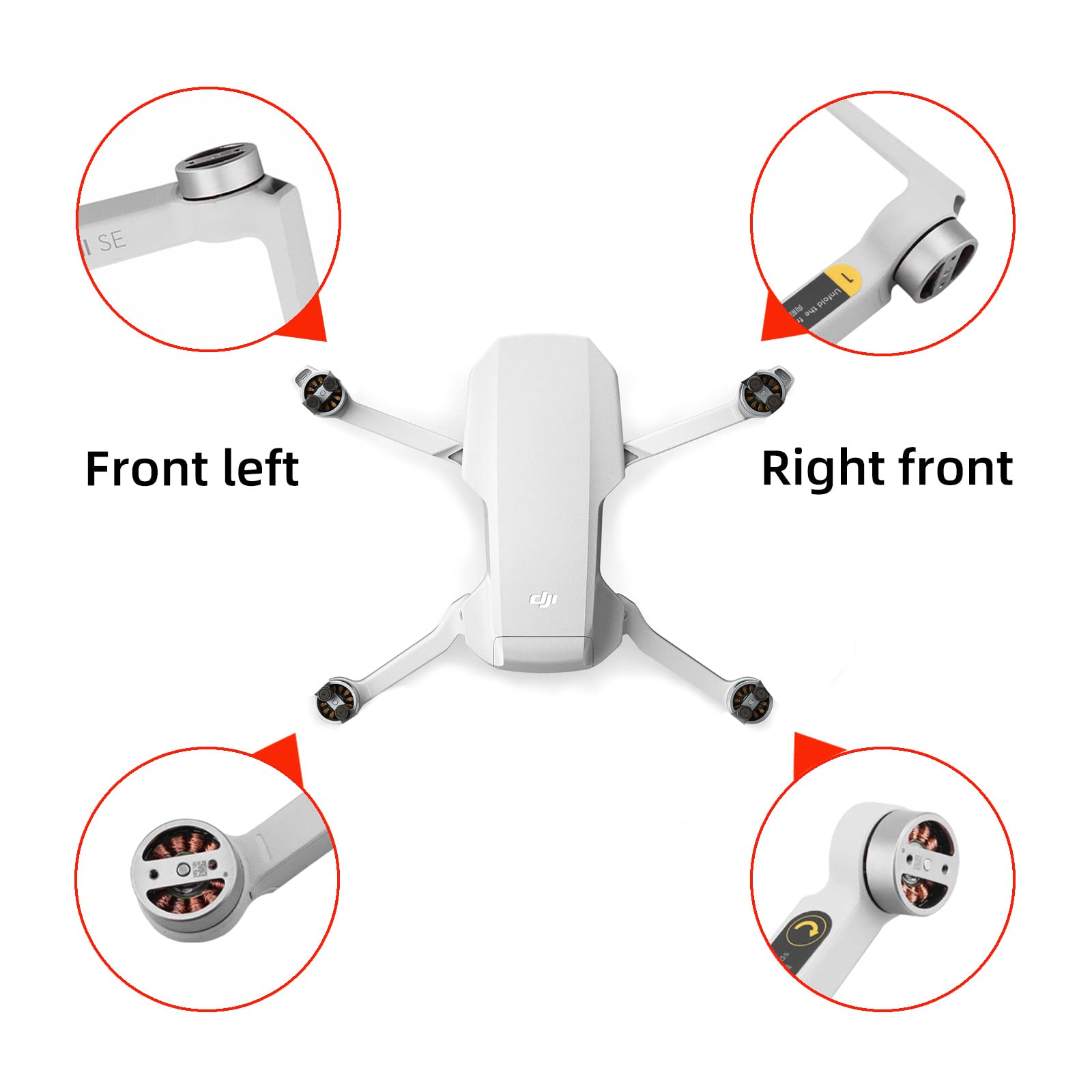 INSYOO Original Mavic Mini SE Left Rear Motor Arm for DJI Mini SE Spare Drone Arm Accessory, Genuine Spare Replacement Back Left Arm