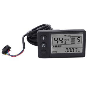 Electric LCD Display Meter, 24V 36V 48V Ebike LCD Display Control Panel with SM Plug, Waterproof Electric Display Meter Conversion Kit for Electric Scooter, Electric Bike