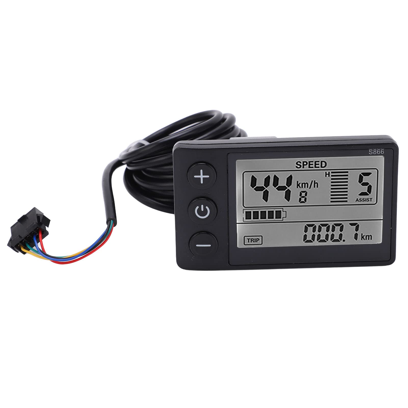 Electric LCD Display Meter, 24V 36V 48V Ebike LCD Display Control Panel with SM Plug, Waterproof Electric Display Meter Conversion Kit for Electric Scooter, Electric Bike