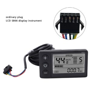 Electric LCD Display Meter, 24V 36V 48V Ebike LCD Display Control Panel with SM Plug, Waterproof Electric Display Meter Conversion Kit for Electric Scooter, Electric Bike