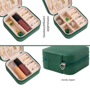 KElofoN Travel jewelry Organizer Travel jewelry case Travel Jewelry box Small Jewelry Organizer Box for Girls Women（green）