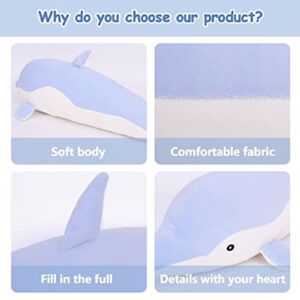 Dolphin Stuffed Animal Plush Toys Soft Lovely Hugging Pillow Stuff Dolls Plushes for Children Girls Sleeping Cushion Gift Room Decor