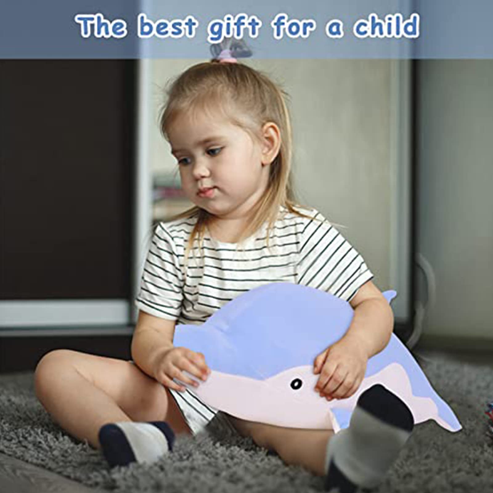 Dolphin Stuffed Animal Plush Toys Soft Lovely Hugging Pillow Stuff Dolls Plushes for Children Girls Sleeping Cushion Gift Room Decor