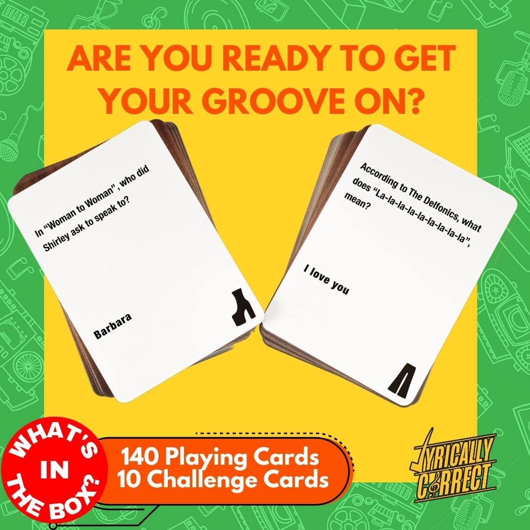 Lyrically Correct 60's and 70's Oldies but Goodies Music Trivia Card Game | Multi-Generational Family Gatherings, Adult Game Night and Fun Trivia