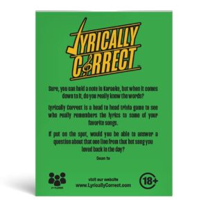 Lyrically Correct 60's and 70's Oldies but Goodies Music Trivia Card Game | Multi-Generational Family Gatherings, Adult Game Night and Fun Trivia