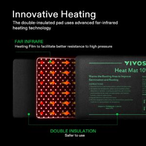 VIVOSUN 2 Pack Durable Waterproof Seedling Heat Mat Warm Hydroponic Heating Pad and 12-Pack Seed Starter Trays, 144-Cell Seed Starter Kit with Humidity Dome