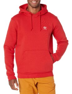 adidas originals men's trefoil essentials hoodie, better scarlet, medium