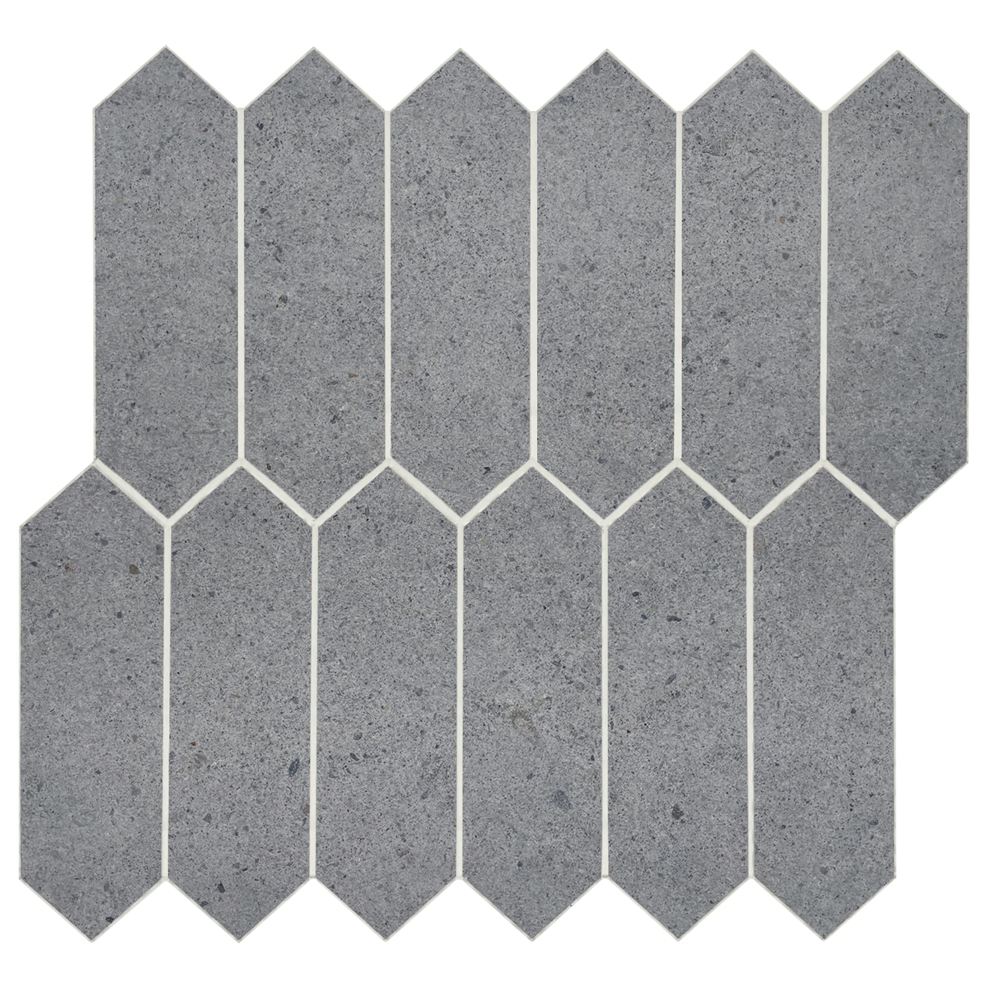 SUNWINGS Backsplash Tile for Kitchen Peel and Stick, Stone Composite Self Adhesive Tiles Faux Marble Pattern Long Hexagon Mosaic Wall Tile for Kitchen, 12 Inch x 11.22 Inch 10 Sheets Grey