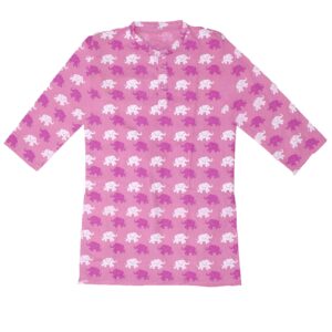 Chandrakala Kids Kurta Set for Boys Indian Printed Ethnic Wear, Pink-White,6-7 Years (KK104PIN7)