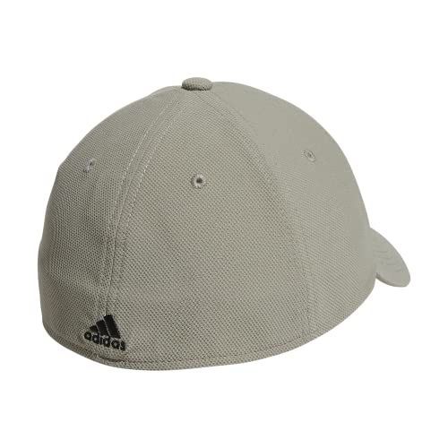 adidas Men's Release 3 Structured Stretch Fit Cap, Silver Pebble Grey/Black/White, Small-Medium