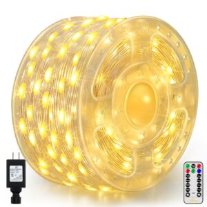 Ollny String Lights 600LED 197FT, Warm White Fairy Lights IP67 Waterproof with Remote 8 Modes Timer Dimmable, Plug in Christmas Lights for Outdoor Indoor House Yard Holiday Decorations