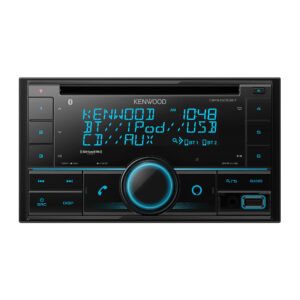 kenwood dpx505bt double din in-dash cd car stereo. am/fm with bluetooth, amazon alexa voice control, high-contrast 3-line display with variable-color illumination, siriusxm