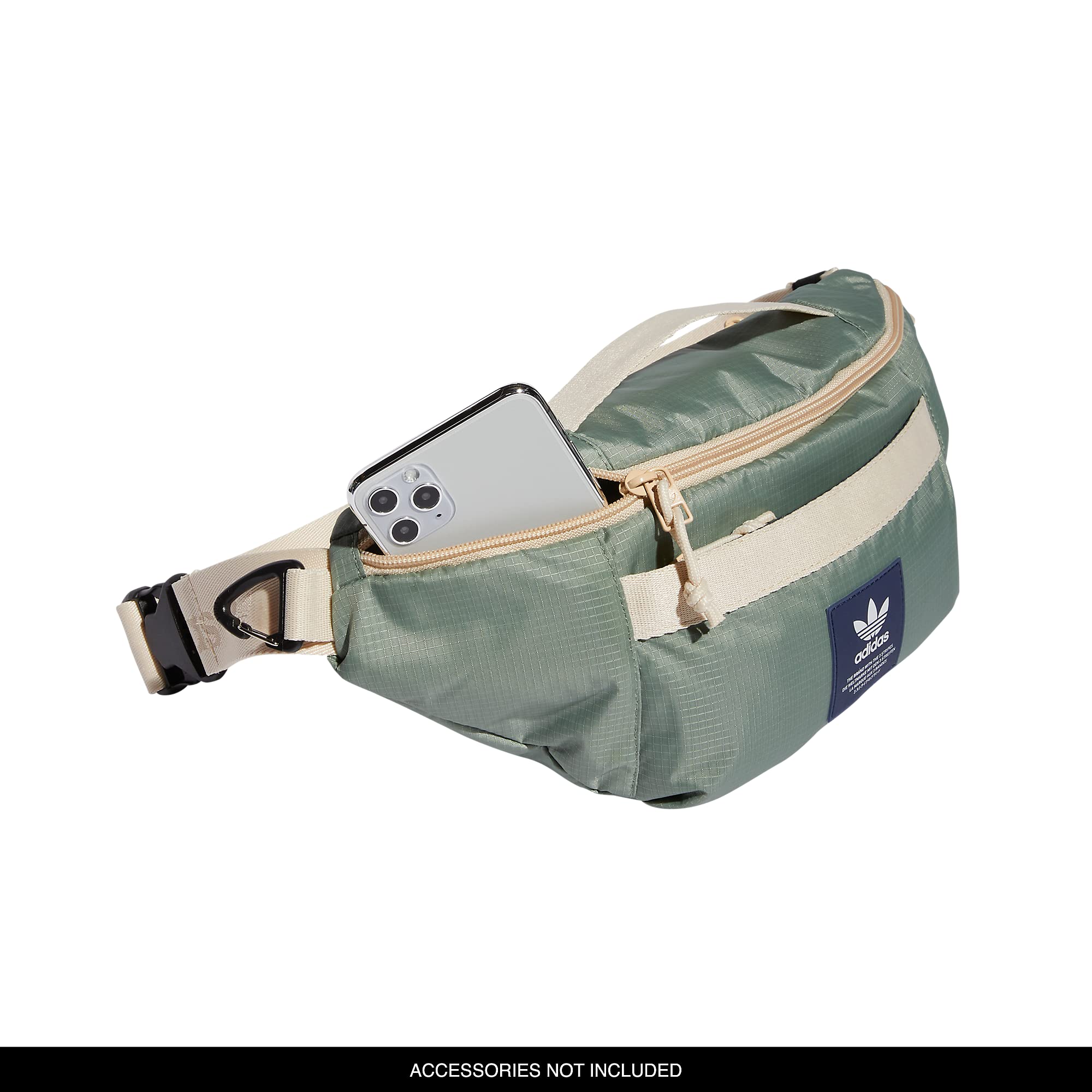 adidas Originals Sport Hip Pack/Small Travel Bag, Silver Green/Sand Strata Beige, One Size