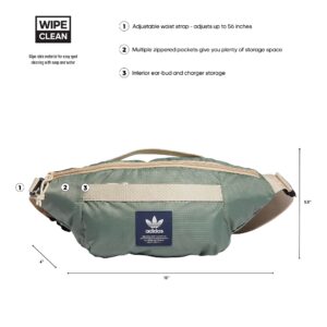 adidas Originals Sport Hip Pack/Small Travel Bag, Silver Green/Sand Strata Beige, One Size