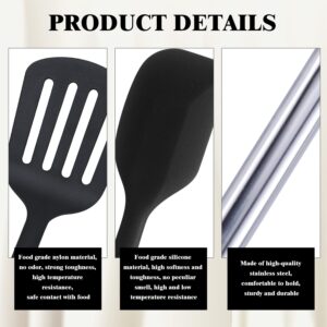 Kitchen Utensil Set-19 Pieces Cooking Utensils-Nylon Kitchen Utensils - Nonstick Cookware With Silicone Spatula Stainless steel Kitchen Tools Kitchen Gadgets Black