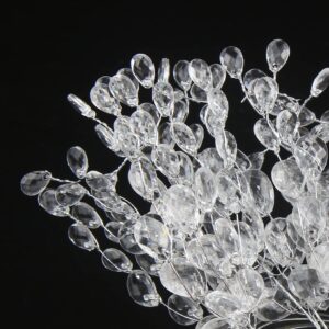 FOIMAS 50pcs Acrylic Bead Drop Stems Flower Bouquet Crystal Bud Branches Flower Twig Pick for Wedding Home Decoration Floral Decor Craft Supply