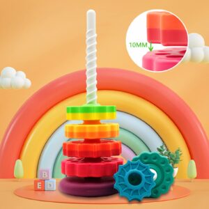 LBAIBB (1 PCS) Spinning Stacking Toys,Spin Toys ABS Plastic and Color Rainbow Design,Focus on Children Educational and Interactive Learning's Stack Toys, Suitable for Gifts for Boys and Girls