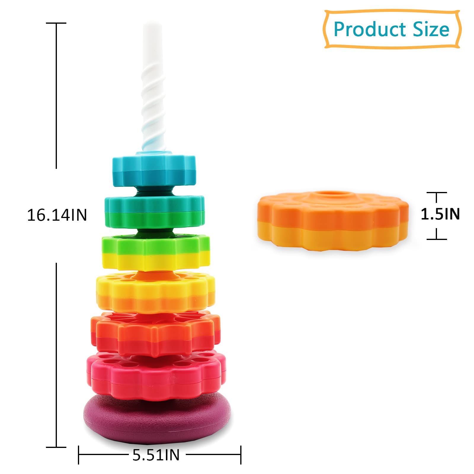 LBAIBB (1 PCS) Spinning Stacking Toys,Spin Toys ABS Plastic and Color Rainbow Design,Focus on Children Educational and Interactive Learning's Stack Toys, Suitable for Gifts for Boys and Girls